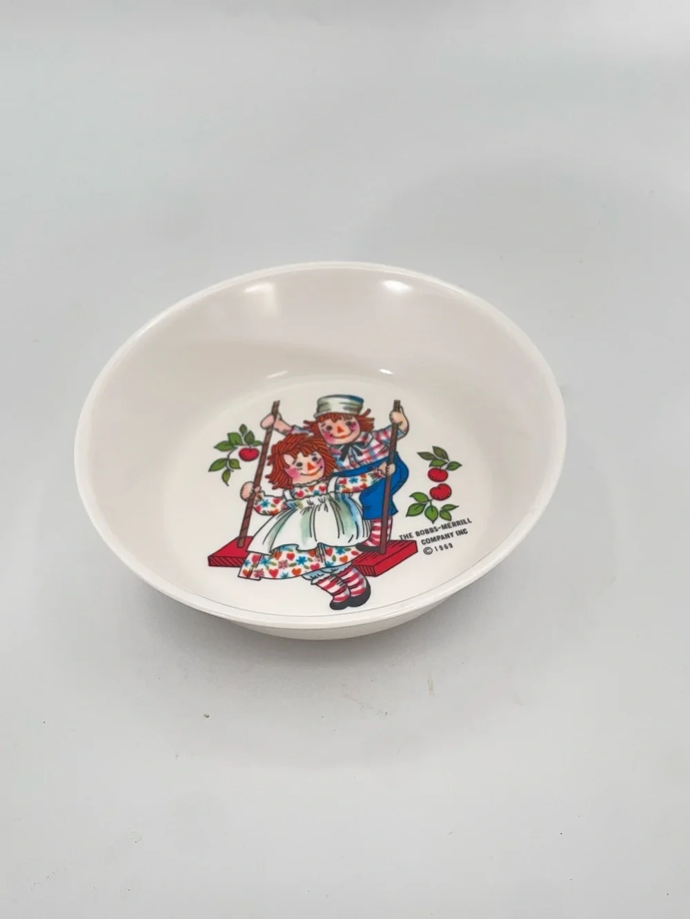 Vintage Oneida Deluxe Raggedy Ann & Andy 3 Pc Melamine Dinner Set 1969